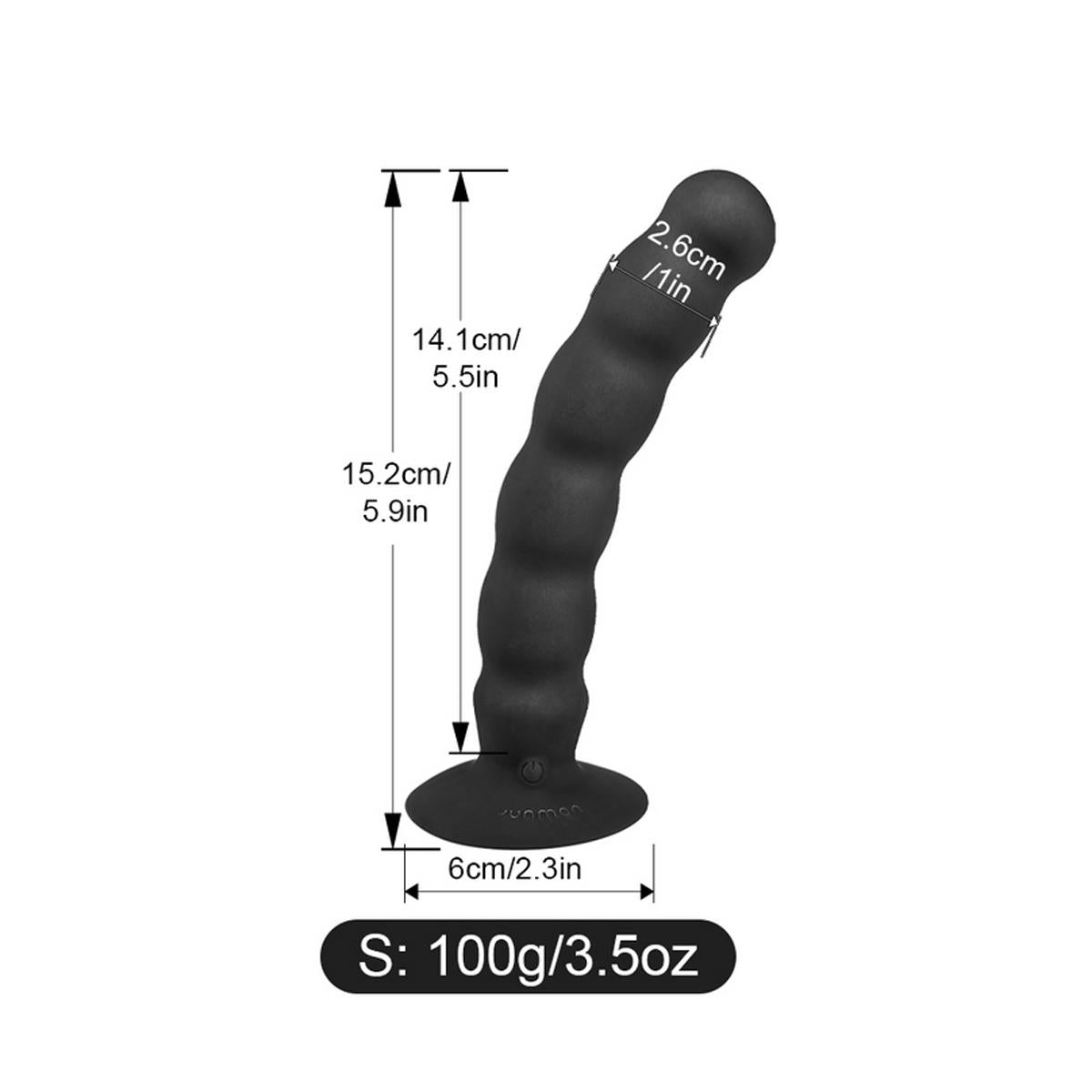 Bild von TPFSecret gewellter Analvibrator für Männer und Frauen mit oder ohne Remote Controll - Größe S oder M - ohne Fernbedienung / 14.1 cm