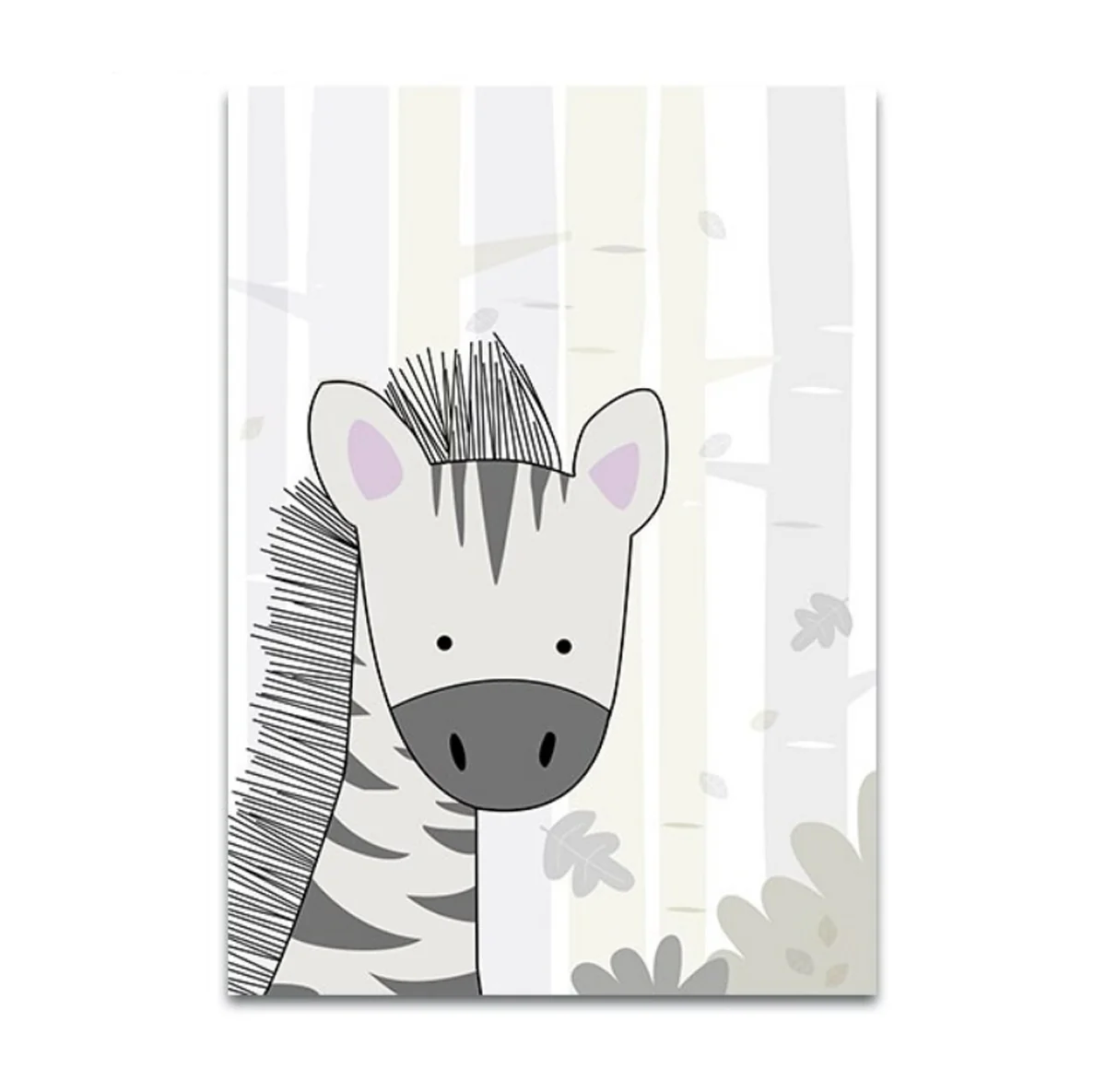 Bild von TPFLiving Poster Leinwand / Löwe, Zebra, Nilpferd, Affe, Dinosaurier, Giraffe für Kinderzimmer - / Verschiedene Größen - OHNE Rahmen - Modell h641 - 13x18cm