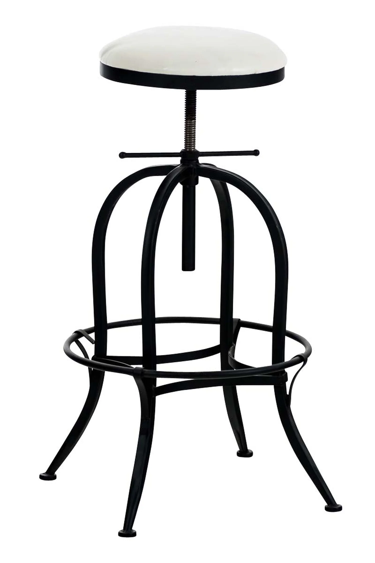 Bild von TPFLiving Barhocker Radong (mit angenehmer Fußstütze - Hocker für Theke & Küche), Tresenhocker mit 4-Fuß Gestell Metall schwarz - Sitzfläche: Kunstleder