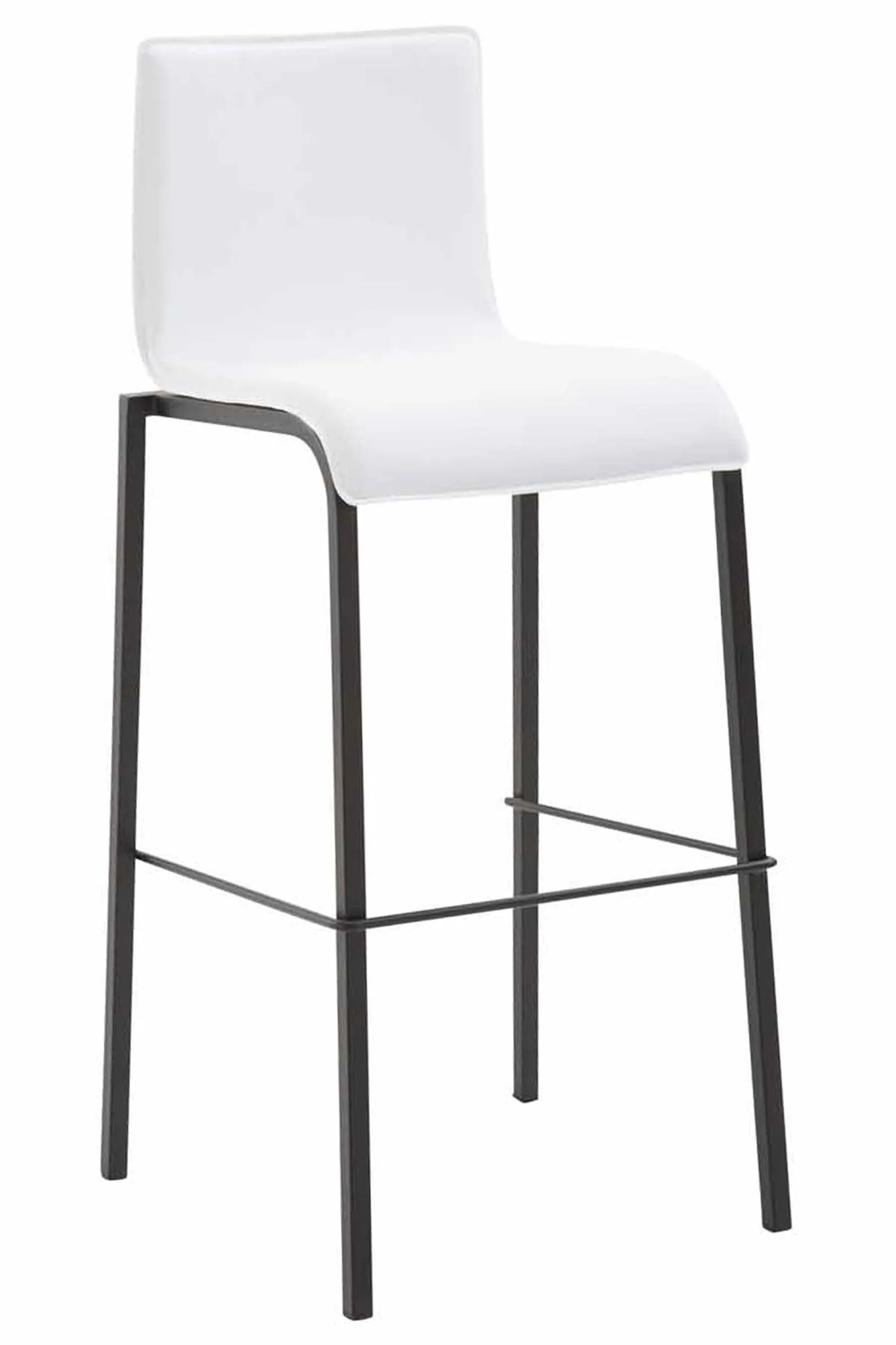 Bild von TPFLiving Barhocker Kano Gestell Square Flach schwarz Kunstleder - Weiß