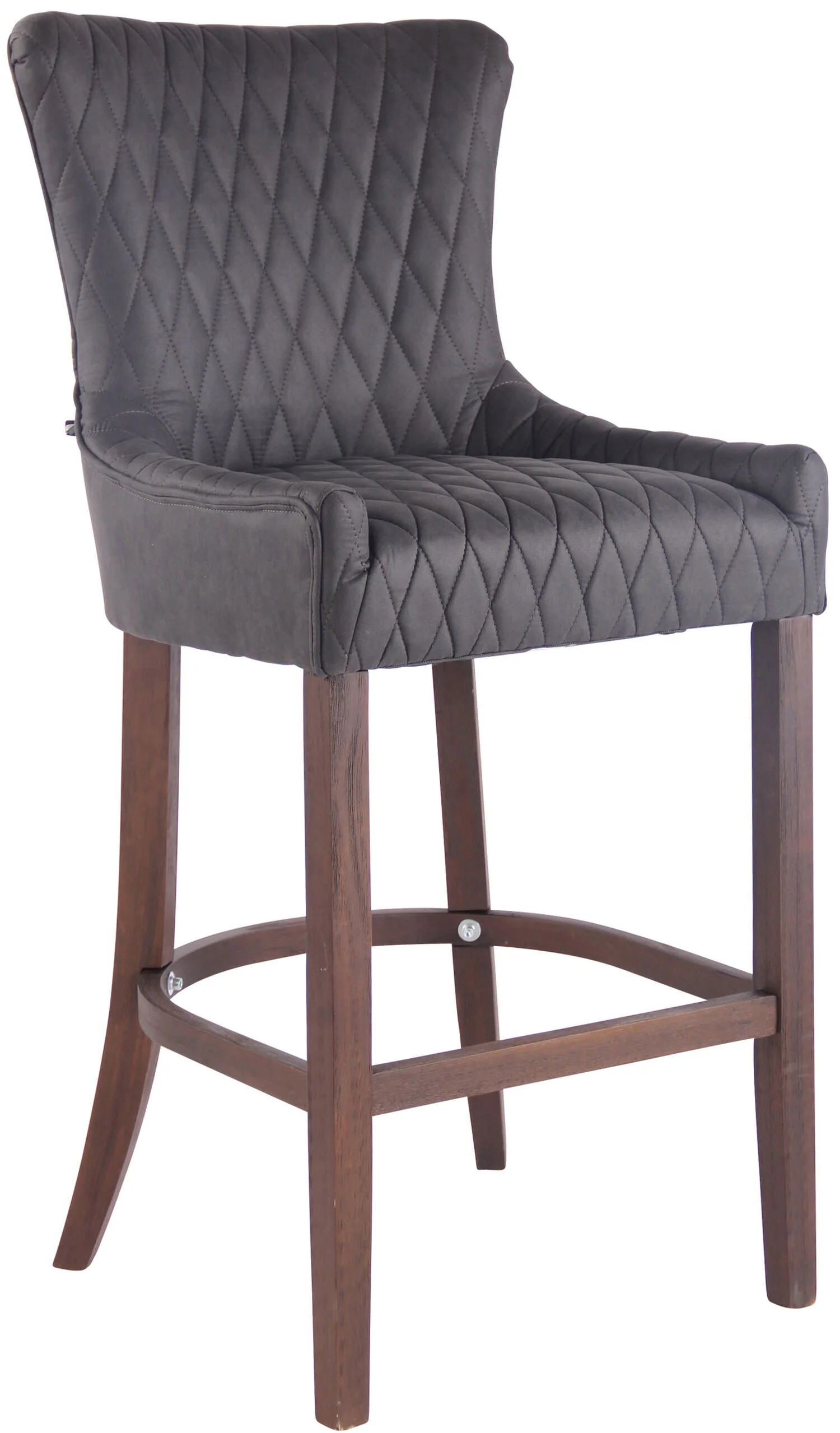 Bild von TPFLiving Barhocker Hannover Vintage Gestell antik Kunstleder - Schwarz