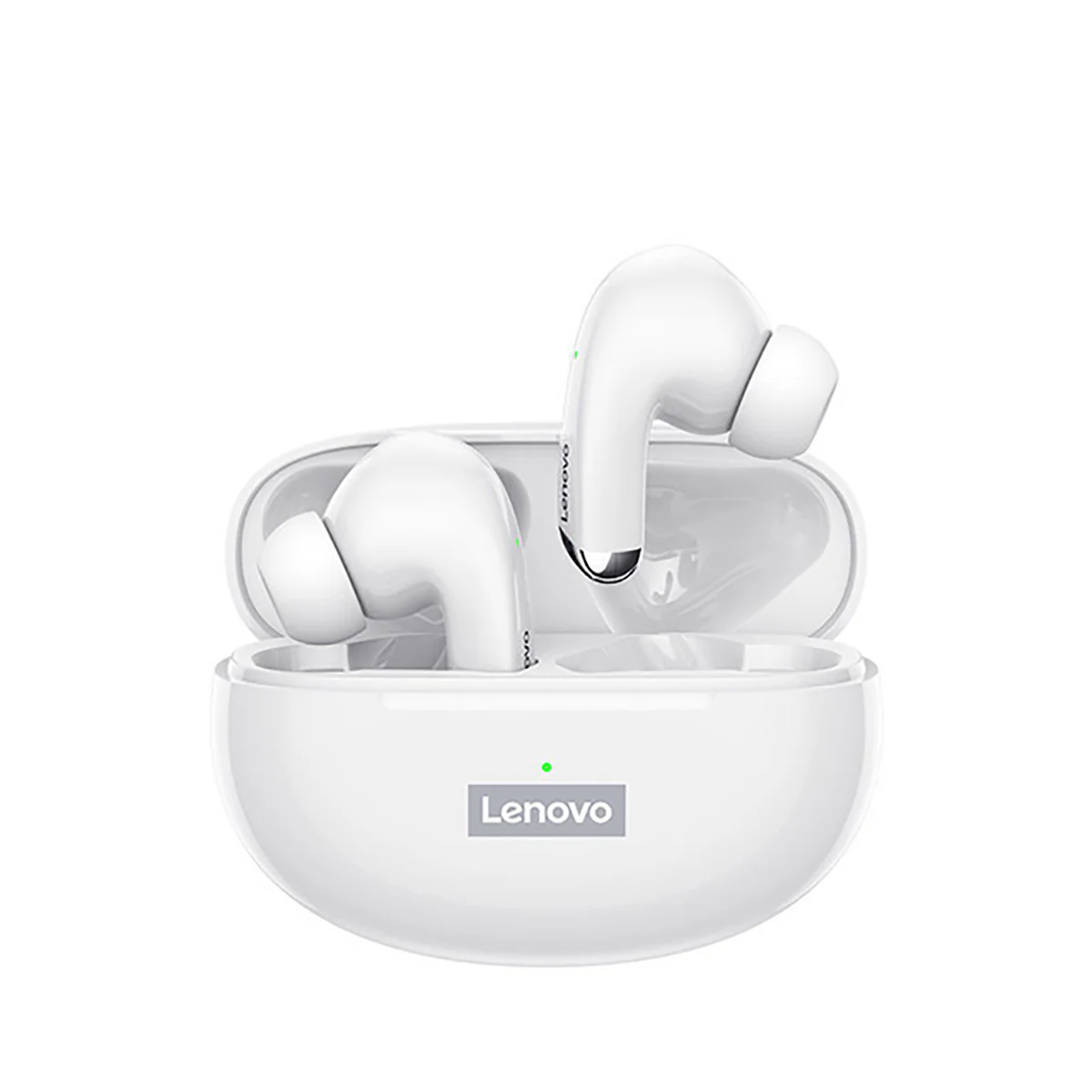 Bild von Lenovo LP5 mit Touch-Steuerung Bluetooth-Kopfhörer (True Wireless, Siri, Google Assistant, Bluetooth 5.0, kabellos, Stereo Ohrhörer mit 250 mAh Kopfhörer-Ladehülle - Weiß)