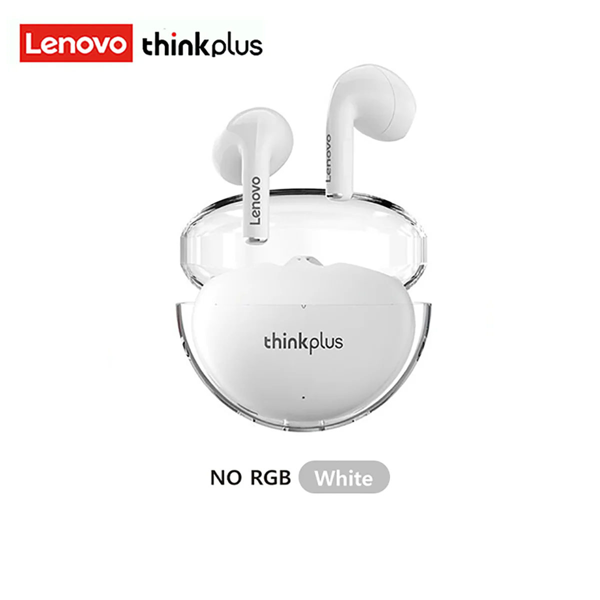 Bild von Lenovo LP80 Pro mit Touch-Steuerung Bluetooth-Kopfhörer (True Wireless, Siri, Google Assistant, Bluetooth 5.3, kabellos, Stereo-Ohrhörer mit 280 mAh Kopfhörer-Ladehülle - Weiß)