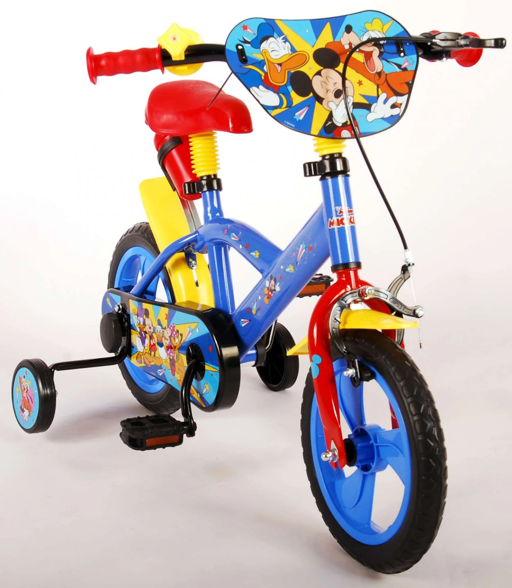 Bild von TPFSports Disney Mickey Kinderfahrrad - Jungen und Mädchen - 12 Zoll - Fester Gang + 1 Handbremse - Rot/Blau