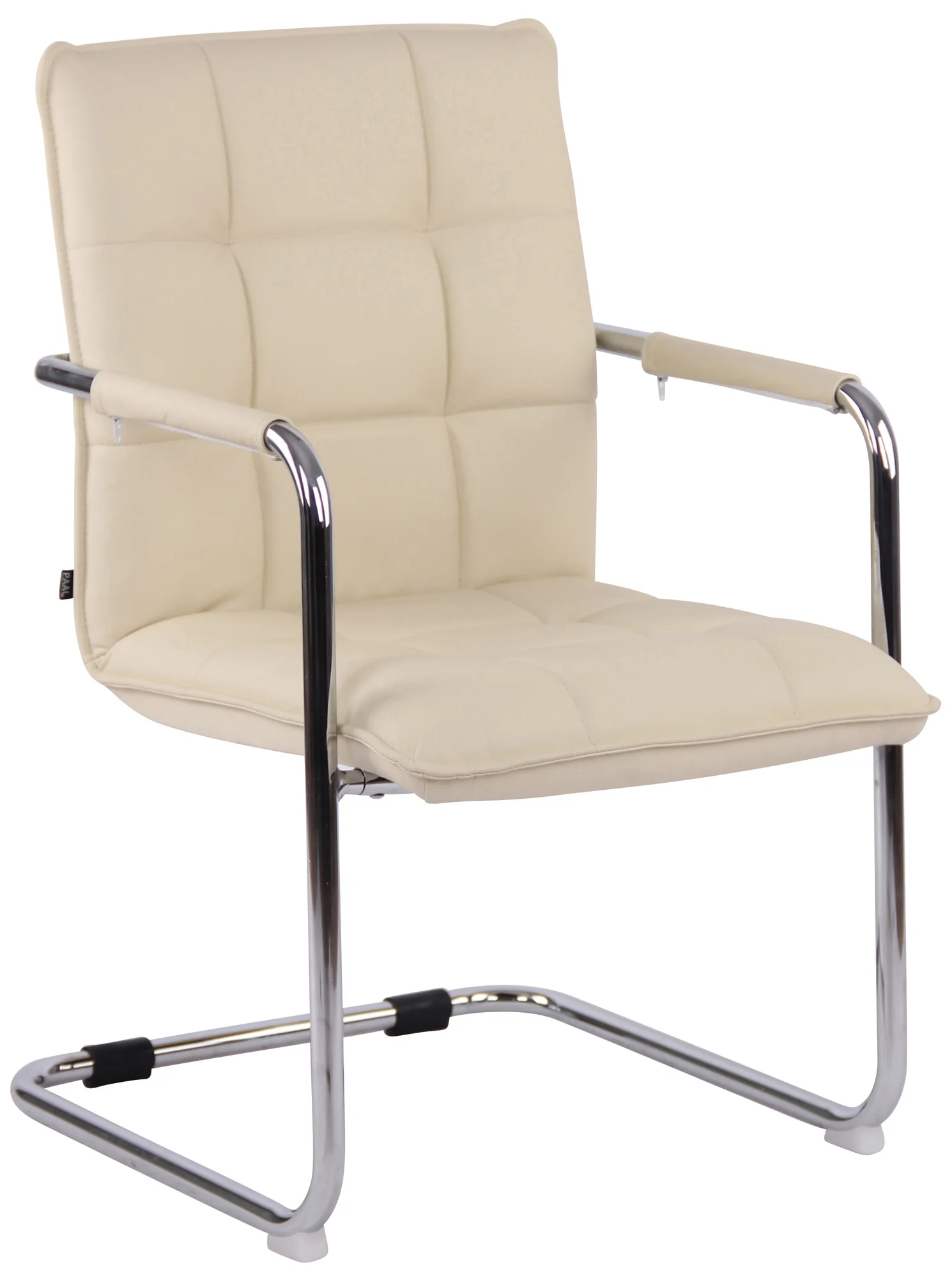 Bild von TPFLiving Besucherstuhl Gant Echtleder Gestell Chrom - Creme