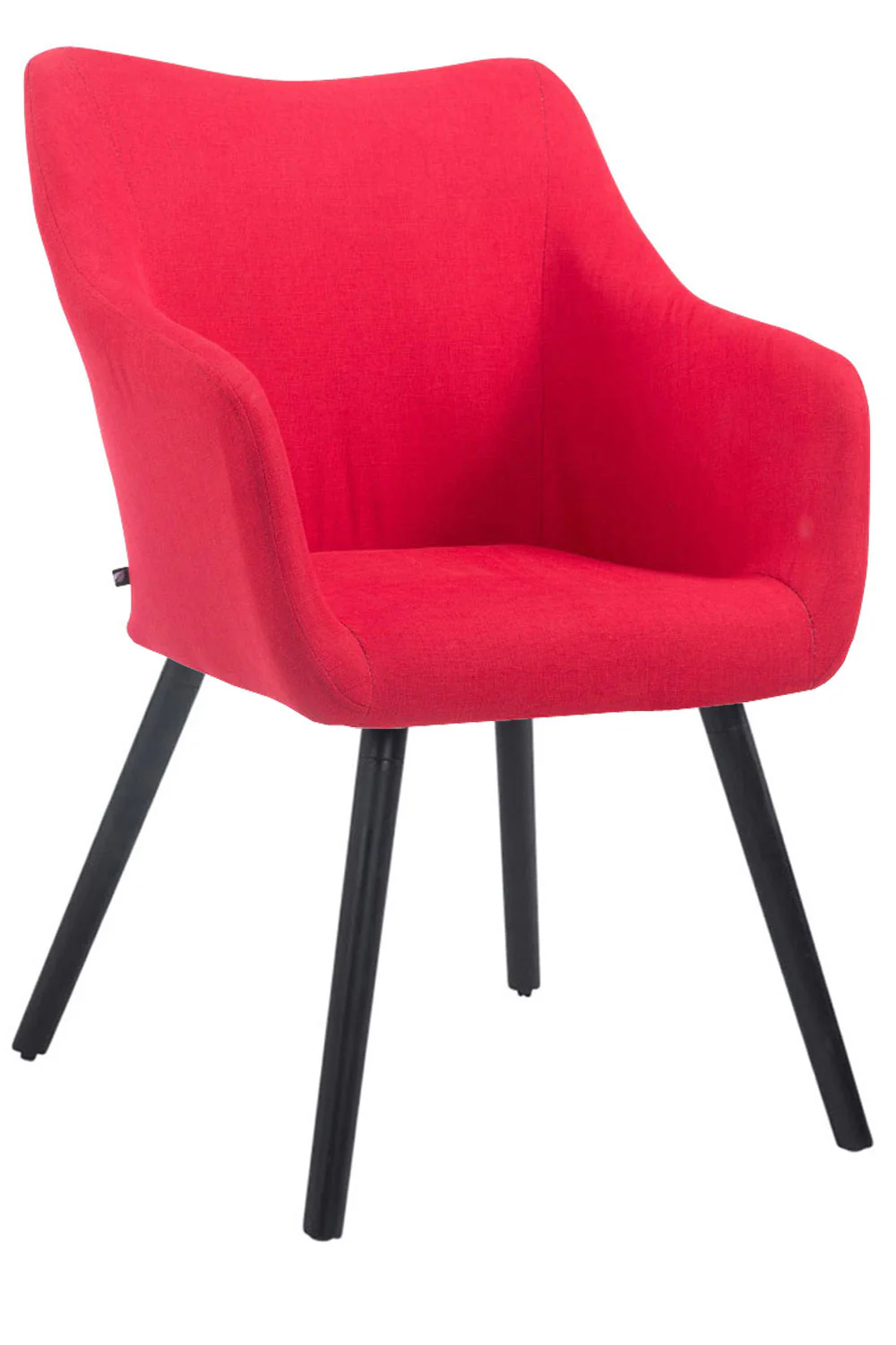 Bild von TPFLiving Besucherstuhl Coyo Two Stoff Gestell Buchenholz Schwarz - Rot