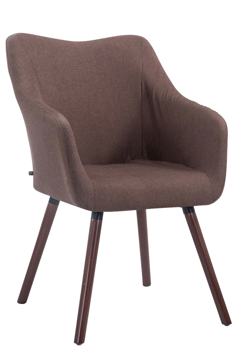 Bild von TPFLiving Besucherstuhl Coyo Two Stoff Gestell Buchenholz Walnuss - Braun