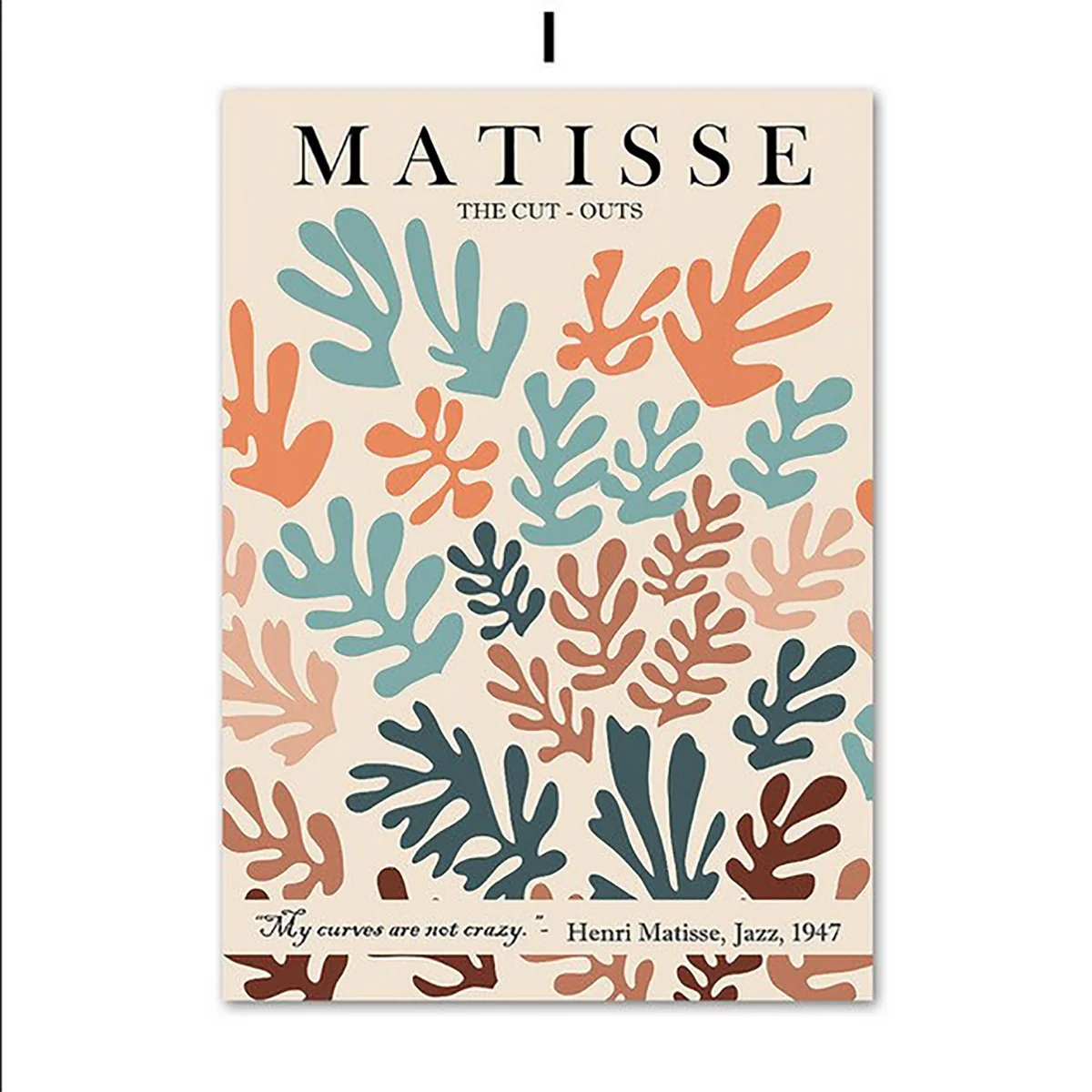 Bild von TPFLiving Poster Leinwand / Henri Matisse - Korallen, Blätter, Bäume, Menschen - / Verschiedene Größen - OHNE Rahmen - Modell 9 - 20x25cm