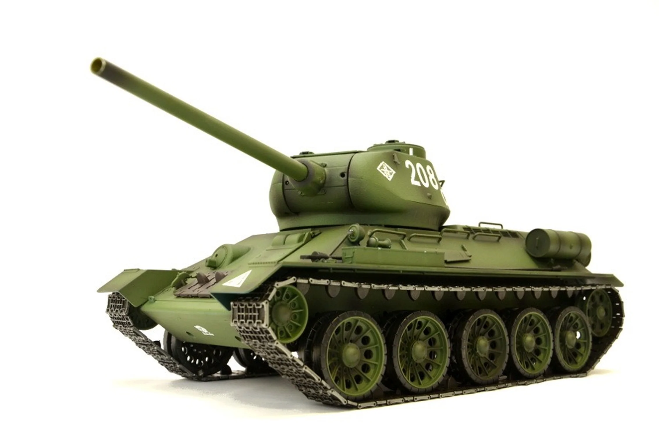 Bild von TPFLiving RC-Auto Russischer T-34/85 mit vollproportionaler Fernbedienung (Ferngesteuertes Fahrzeug mit Rückstoßfunktion, Rauch und Sound, Spielzeug mit Fernbedienung für Jugendliche ab 14 Jahren), Motor: 1 x 7,4 V - Akku: 1 x Volt/1.8Ah