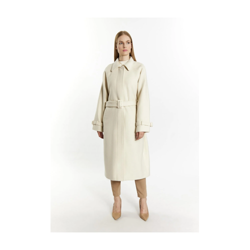 Bild von Dreimaster Klassischer Mantel Ecru Basic für Damen - M