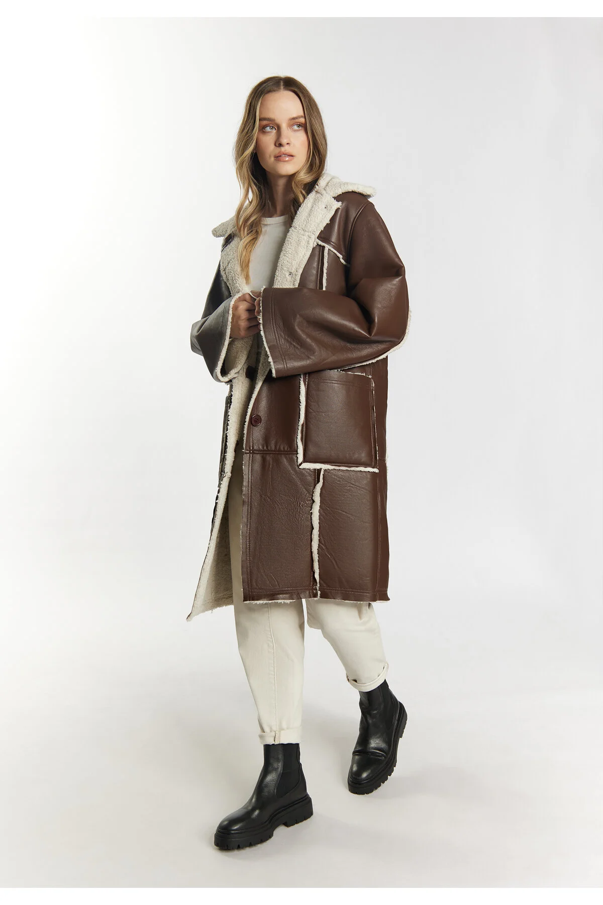 Bild von Dreimaster Vintage Mantel Aus Lammnappa für Damen - XS
