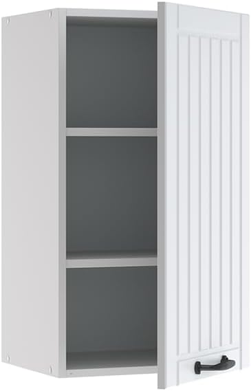 Bild von Vicco Hängeschrank Küchenschrank Küchenmöbel Fame-Line Weiß Schwarz 60 cm flach modern Hochglanz