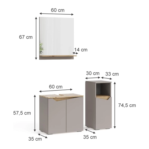 Bild von Vicco Badmöbel-Set Marelle – Badezimmermöbel für modernes Design