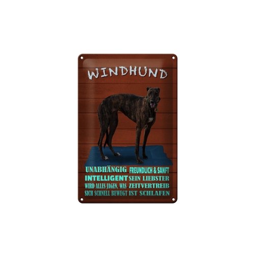 Bild von FEMER Blechschild Spruch 20x30cm Windhund Hund intelligent sanft