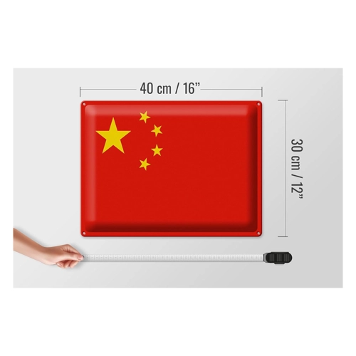 Bild von FEMER Blechschild Flagge China 40x30cm Flag of China