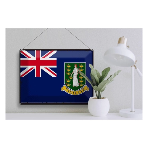 Bild von FEMER Blechschild Flagge Britische Jungferninseln 40x30cm Retro