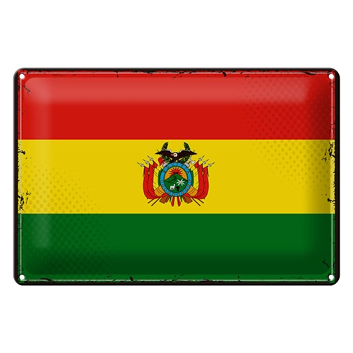 Bild von FEMER Blechschild Flagge Bolivien 30x20cm Retro Flag of Bolivia