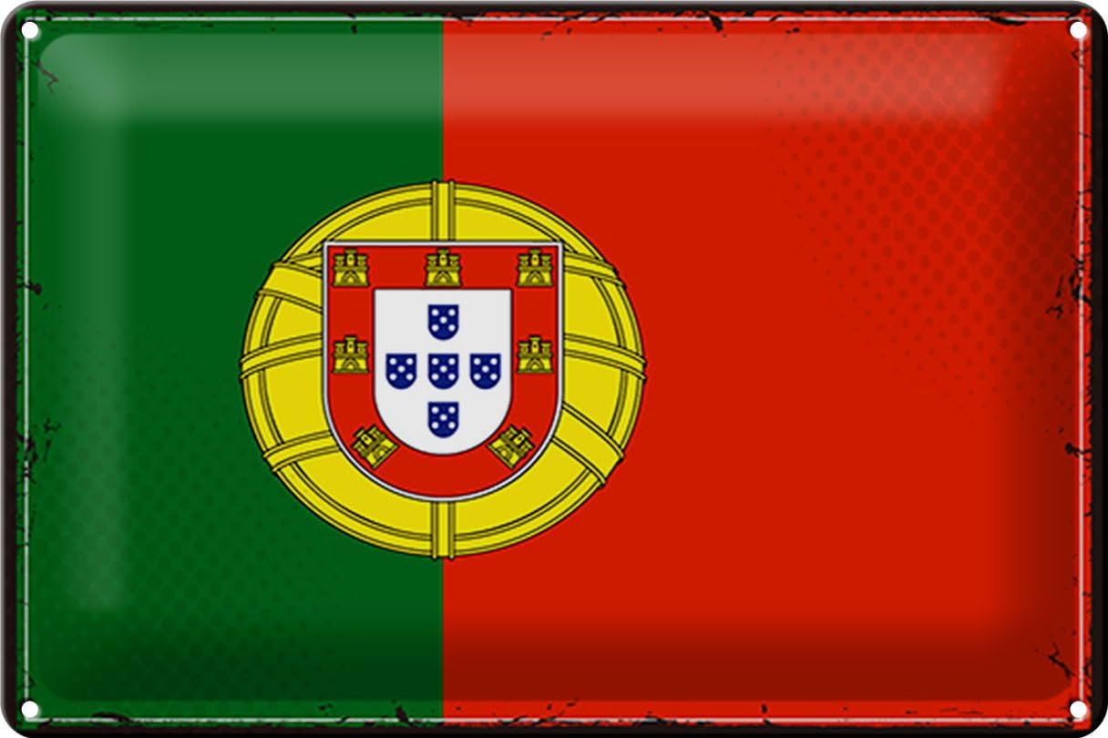 Bild von FEMER Blechschild Flagge Portugal 30x20cm Retro Flag of Portugal