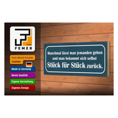 Bild von FEMER Holzschild Spruch 27x10cm - manchmal lässt jemanden gehen