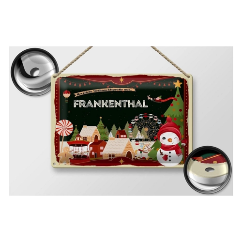 Bild von FEMER Blechschild Weihnachten Grüße FRANKENTHAL 30x20cm