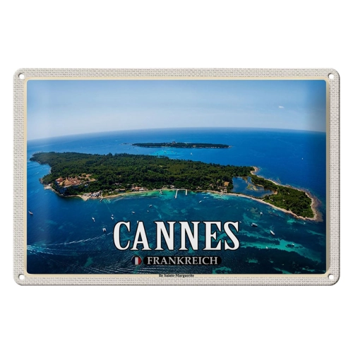 Bild von FEMER Blechschild Reise 30x20cm Cannes Frankreich ILE Sainte-Marguerite