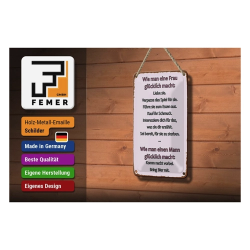 Bild von FEMER Blechschild Spruch 12x18cm – Eine originelle Dekoration für Ihr Zuhause