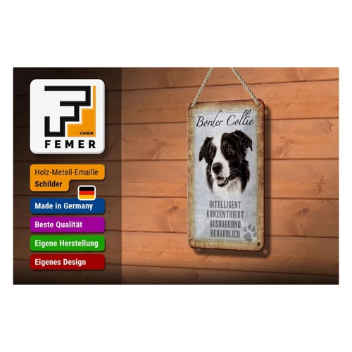 Bild von FEMER Blechschild Spruch 12x18cm Border Collie Hund Schild