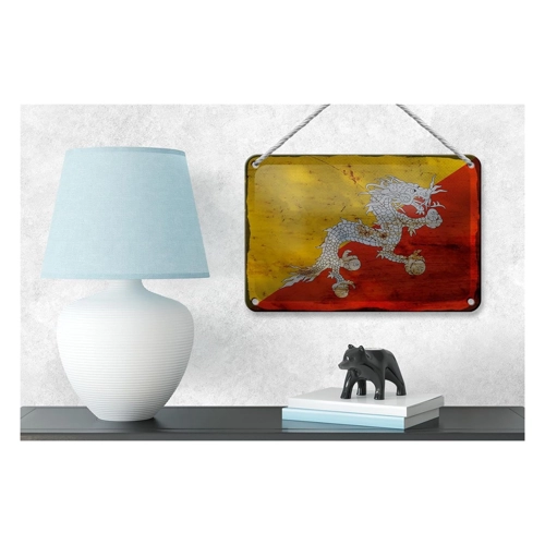 Bild von FEMER Blechschild Flagge Bhutan – Ein einzigartiges Deko-Element für Ihr Zuhause