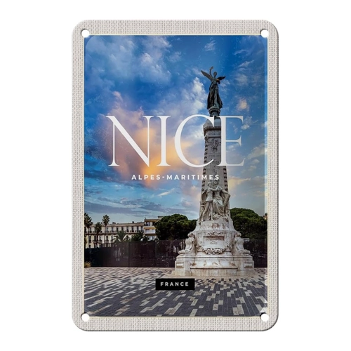Bild von FEMER Blechschild Reise 12x18cm Nice Alpes-Maritimes Reiseziel Dekoration