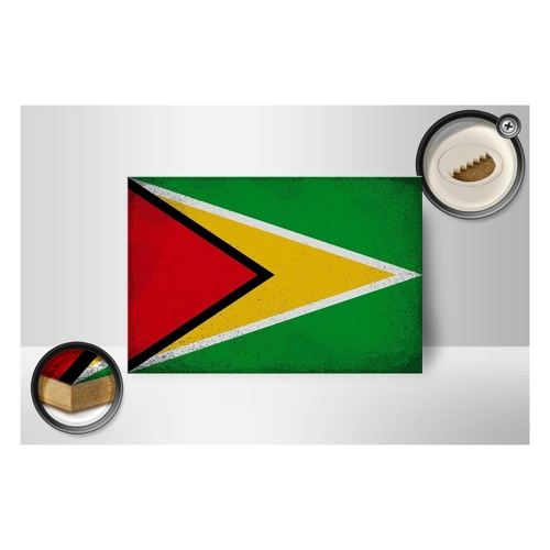 Bild von Femer GmbH Wanddekoobjekt Flagge Guyana 18x12 cm - Dekoration für jeden Anlass