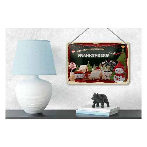 Bild von FEMER Blechschild Weihnachten Grüße FRANKENBERG Geschenk Dekoration 18x12cm