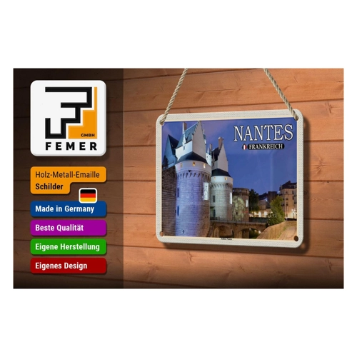 Bild von FEMER Blechschild Reise 18x12cm Nantes Frankreich Schloss Nantes Schild