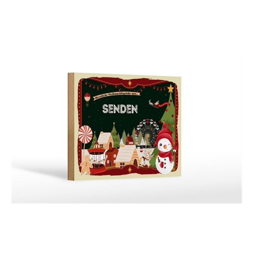 Bild von FEMER Holzschild Weihnachten Grüße aus SENDEN – Ein besonders individuelles Geschenk