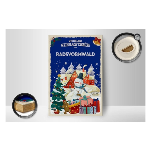Bild von Femer GmbH Wanddekoobjekt Weihnachtsgrüße RADEVORMWALD 12x18 cm