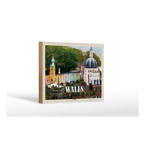 Bild von Femer GmbH Wanddekoobjekt Reise 18x12 cm Wales United Kingdom Portmeirion