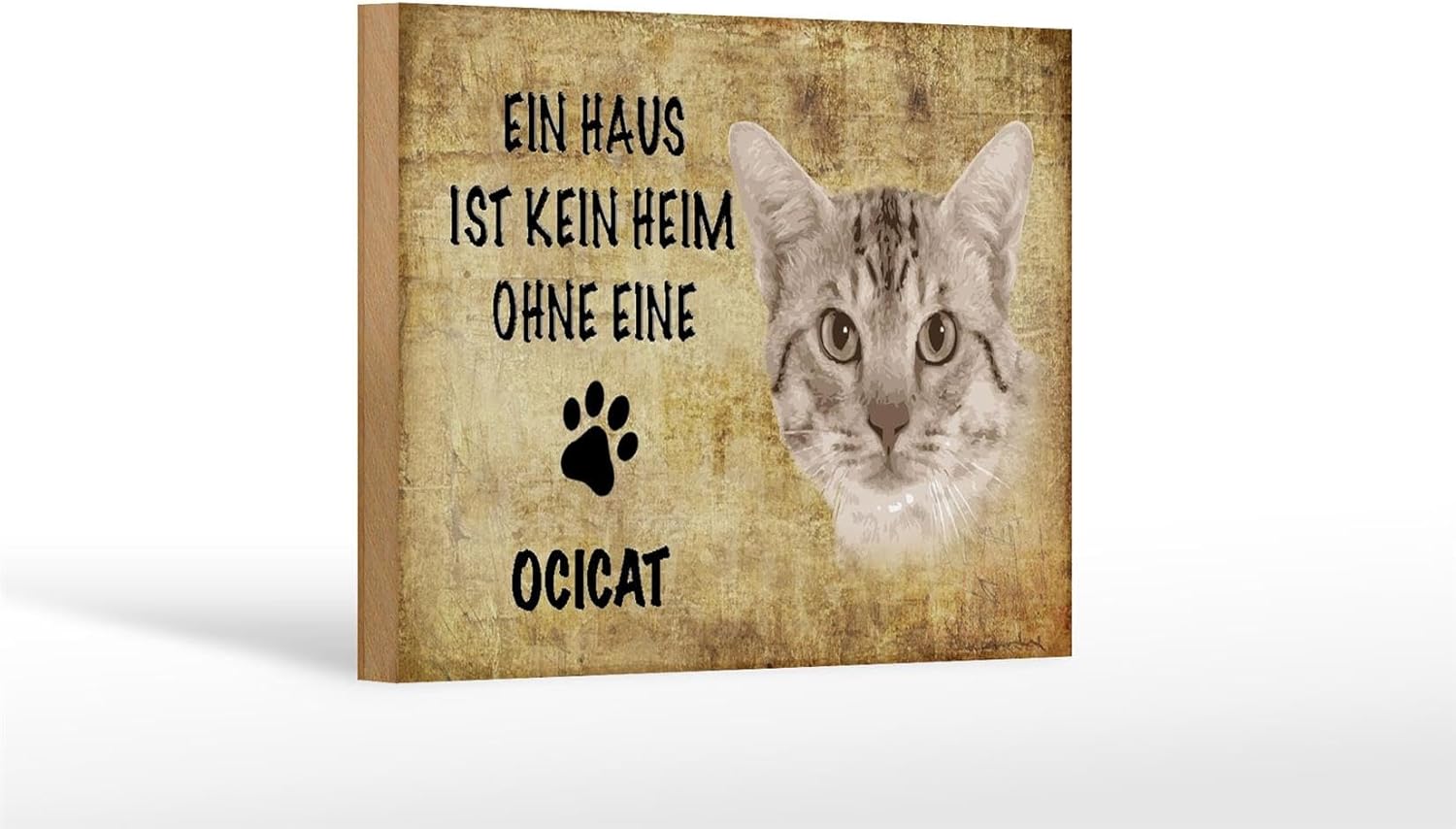 Bild von Femer GmbH Wanddekoobjekt Spruch 18x12 cm Ocicat Katze ohne kein Heim (1 St)