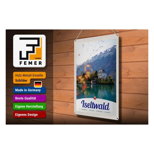Bild von FEMER Blechschild – Iseltwald Schweiz