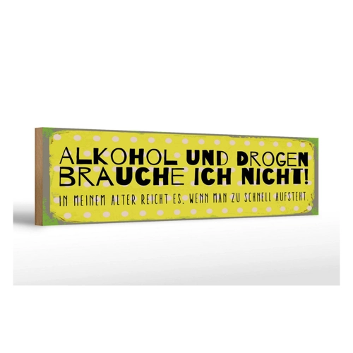 Bild von Femer Holzschild 46x10cm und Drogen brauche ich nicht Dekoration