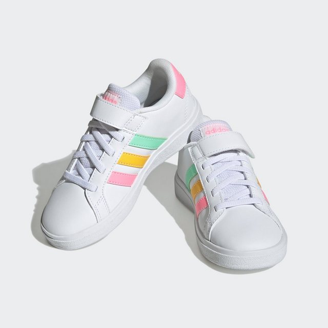 Bild von adidas Sportswear GRAND COURT COURT ELASTIC LACE AND TOP STRAP Klettschuh Design auf den Spuren des adidas Superstar