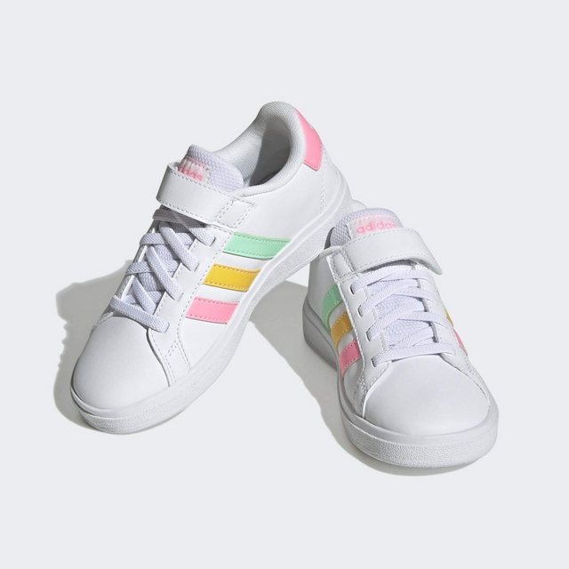 Bild von Sneakers mit elastischen Schnürsenkeln und oberem Riemen Kind adidas Grand Court