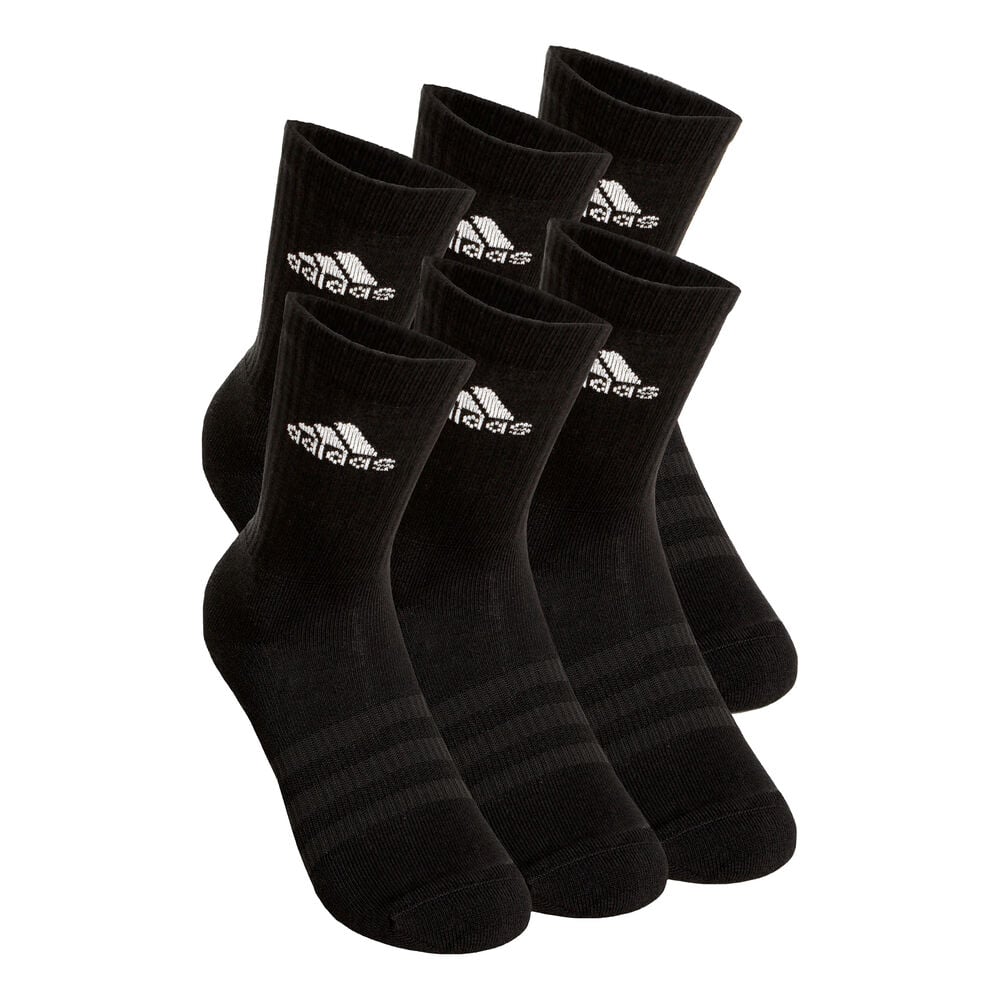 Bild von adidas 6 Paar SPW CREW 6p Tennissocken Sportspocken Unisex, Farbe:Black, Socken & Strümpfe:49-51