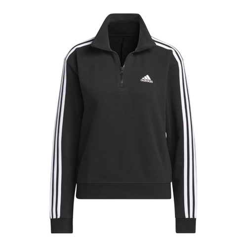 Bild von adidas Damen Essentials 3-Stripes Quarter-Zip Sweatshirt, Black/White, S