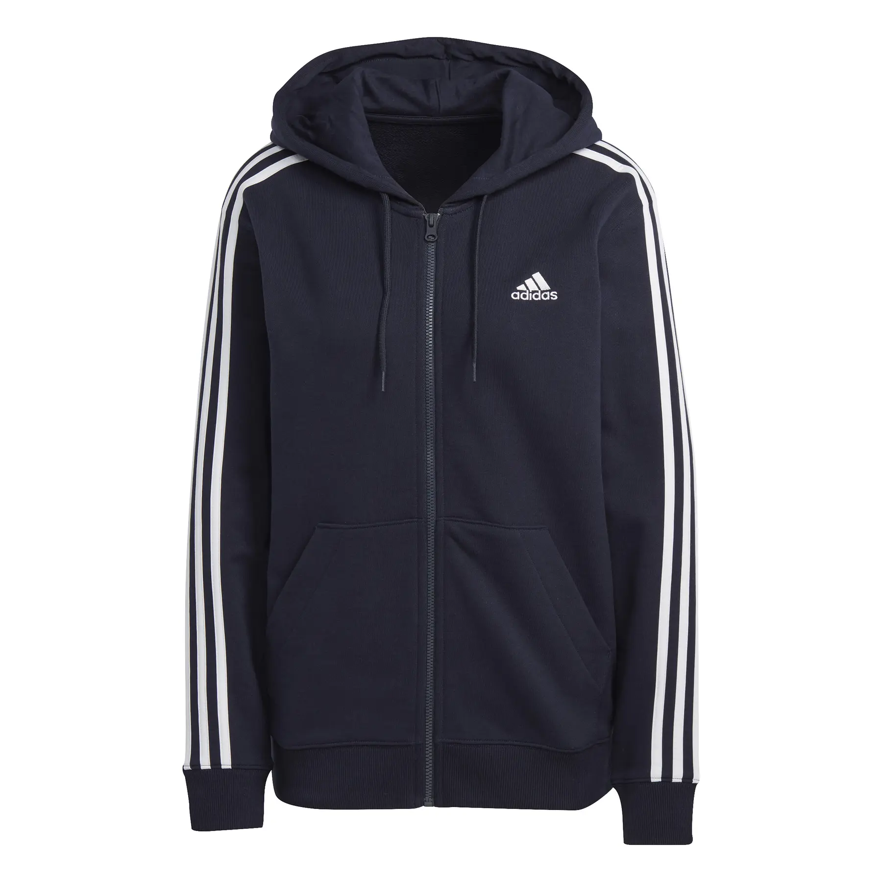 Bild von adidas Damen Essentials 3-Stripes French Terry Regular Full-Zip Hoodie, Legend Ink/White, S
