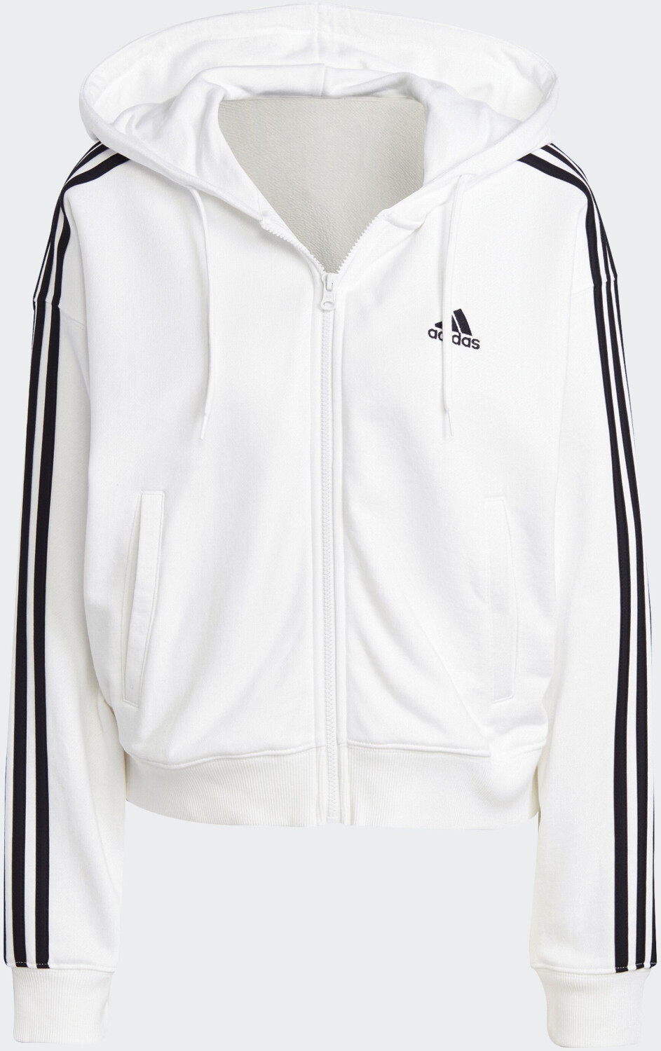 Bild von adidas Damen Essentials 3-Stripes French Terry Bomber Full-Zip Hoodie, White/Black, M