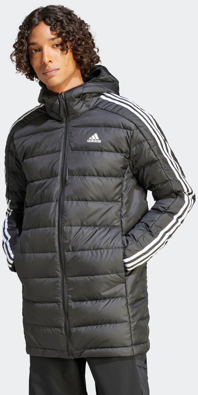 Bild von adidas Herren Essentials 3-Stripes Light Down Hooded Parka, Black, L