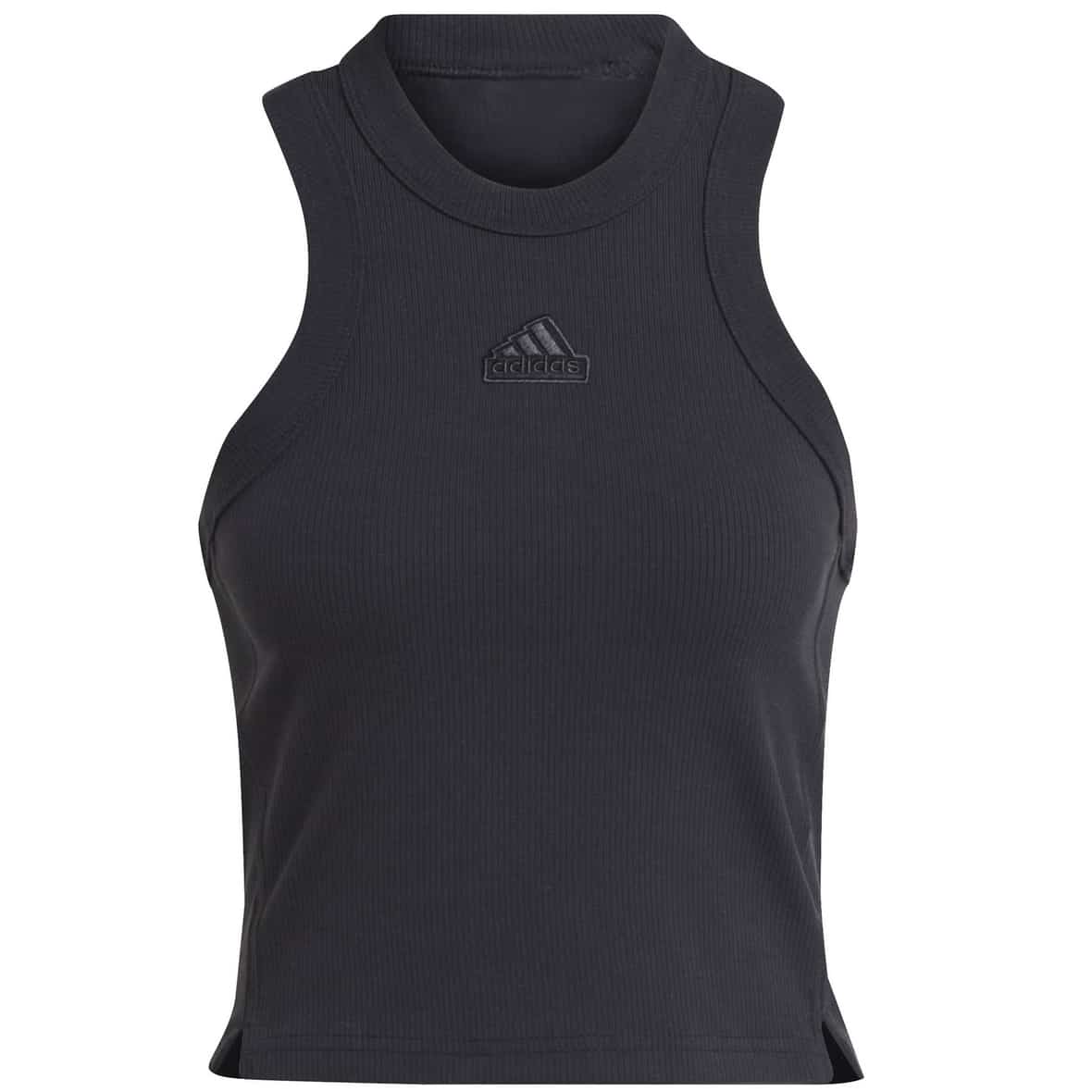 Bild von adidas W Lounge Ribbed Top Damen (Schwarz XS) Laufbekleidung