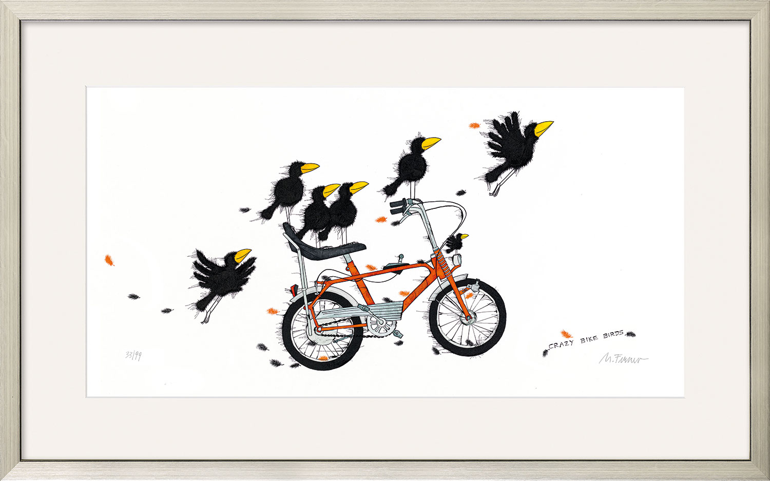Bild von Michael Ferner: Bild 'Crazy Bike Birds' (2021), gerahmt