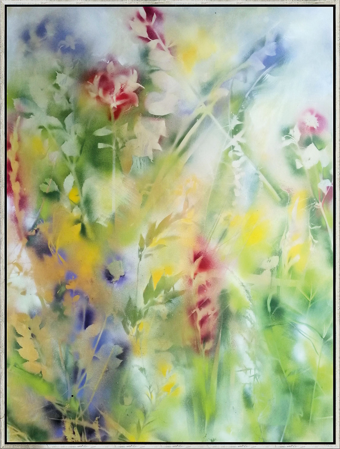 Bild von Kathrin May: Bild 'Im Blumenmeer' (2021) (Original / Unikat), gerahmt
