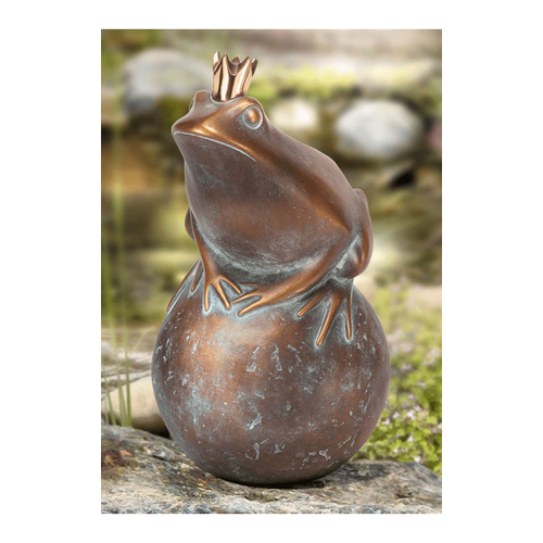 Bild von Gartenskulptur 'Froschkönig', Bronze
