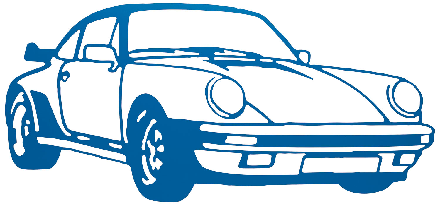 Bild von Jan M. Petersen: Wandskulptur 'Porsche Turbo Blau' (2022)